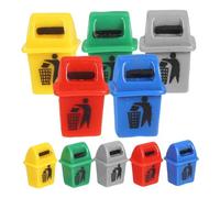 minkissy 10pcs Miniature Dollhouse Trash Cans Compact Resin Garbage Bins with Sorting Buckets for Micro Landscape Decoration Educational DIY Accessories for Tiny House Models and Collectors