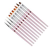 minkissy 10pcs Nail Art Pen Nail Liner Crystal Paint Manicure Brush Art Supplies Dotting Pen for Salon Women Home Use