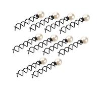 minkissy 10pcs Pearl Coil Spiral Hairpins for Women Elegant Hair Accessories for Weddings Parties and Proms 18MM Pearl Decoration