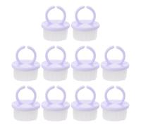 minkissy 10pcs Purple Ring-shaped Nail Cleaning Brushes, Mini Plastic Fingernail Scrubbing Brushes for Manicure, Pedicure, Travel and Daily Nail Care