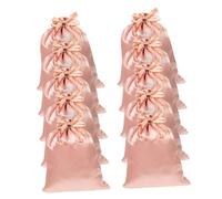 minkissy 10Pcs Silky Satin Wig Storage Bags with Drawstring for Hair Extensions Portable Travel Bag for Easy Wig Maintenance and Organization for Home Go Use