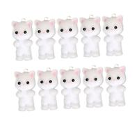 minkissy 10pcs Small Flocking Cat Charms for DIY Jewelry Making Cute Pendant Keychains for Cat Lovers for Necklaces and Bracelets Lightweight and Durable