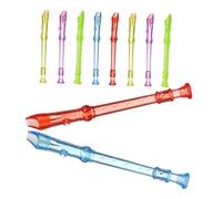 minkissy 10pcs Translucent Recorder Lightweight Candy-colored Plastic Mini Descant Instruments for Beginner Students Portable Musical for School and Home Use