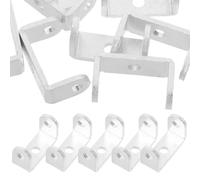 minkissy 10pcs U Shape Aluminum Alloy Brackets with Holes, 3-Hole U-Type Mounting Fasteners for Barn Door Hardware Kit, Garage Security Door Barricade Accessories