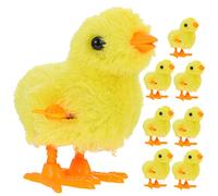 minkissy 10Pcs Wind Up Chick for Adorable Yellow Clockwork Jumping Chickens Safe Plush Surface Playthings Decorative Easter Party Favors and