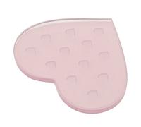 minkissy 12-hole Pink Crystal Glass Eyelash Grafting Heart-shaped Pallet Eyelash Extension Glue Holder Pad Professional Lash Extension Tool for Salon and Personal Use
