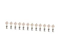 minkissy 12 pcs Ukulele Tuning Pegs Set with White Plastic Buttons Steel Friction Machine Heads Pressure Keys for String Instruments Chromium White Finish