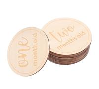 minkissy 12 pcs Wooden Newborn Monthly Milestone Discs Milestone Signs for Photo Props Round Markers to Capture Growth Moments Simple Elegant Design