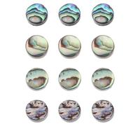 minkissy 12pcs Abalone Fretboard Dots Easy Install Inlay Markers for Ukulele Bass Guitar Artistic Side Fret Markers for Fingerboard Decoration Music Instrument Accessories