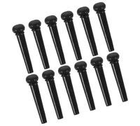 minkissy 12pcs Acoustic Guitar Bridge Pins Replacement Set Durable Black Pegs for Guitar Strings for Classical Folk Instruments Lightweight Practical
