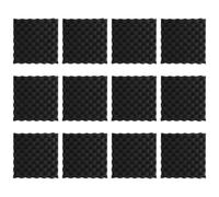 minkissy 12pcs Acoustic Sound Dampening Panels for Home Theaters and Media Rooms, Black Polystyrene Material Easy Installation and Cushion Protection, High Density Sound Absorbing Wall