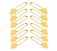minkissy 12Pcs Adorable Cheese Keyring Pendant Charms for Women Decorative Keychain for Handbags Backpacks Car Keys Cute Cartoon Design for Party Favors