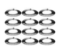 minkissy 12pcs Black Circular Stretch Hair Combs with Teeth - Flexible Elastic Headband Hair Clips for Women’s Daily Styling and Sports Accessories