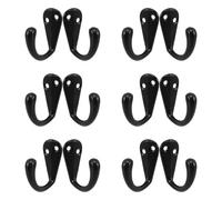 minkissy 12pcs Black Zinc Alloy Coat Hooks for Bathroom and Entryway, Space-Saving Modern Wall Mounted Hanger Hooks with Easy Installation, Sl esign for Versatile Use
