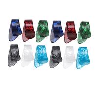 minkissy 12pcs Celluloid Thumb Guitar Picks Set for Right Hand Finger Guitar Pick Plectrums Nail Design Red White Black Light Blue Dark Blue Green Fingerstyle