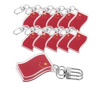 minkissy 12pcs China National Flag Keychain Acrylic Patriotic Pendant for Men and Women Portable Bag Accessories for National Day Celebrations and Party Favors