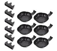 minkissy 12pcs Chinese Calligraphy Set with Black Plastic Ink Dishes and Pen Rests, Sturdy Inkwell and Brush Holder for Calligraphy Practice and Painting Supplies in Study Room