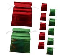 minkissy 12PCS Christmas Drawstring Gift Bags with Holographic Foil Finish Quick Closure Goodie Pouches for Festival Treats and Small Presents for Holiday Party Wrapping and Gift Giving