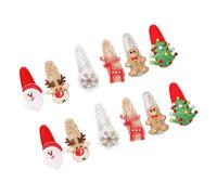 minkissy 12pcs Christmas Hair Clips Barrettes Xmas Tree Hair Decor Sequins Cute Accessories for Party