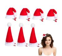minkissy 12pcs Christmas Hat Hairpin for Girls Santa Hat Hairpins Plush Edges Hair Clips for Women Girls