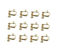 minkissy 12pcs Clip Non Pierced Earrings with Flat Top Design Golden Open Earring Components for DIY Jewelry Making for Fashion Lovers