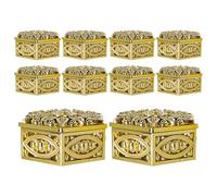 minkissy 12pcs Decorative Candy Cases Candy Containers Multi-function Box Hexagonal Shape Golden Plastic Not Easy to Deform Reliable Gift for Your Friends Storing Wedding