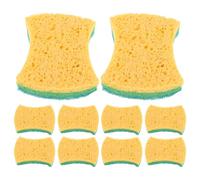 minkissy 12pcs Dishwashing Cotton Reusable Kitchen Sponges Scrubber Dual Sided Cleaning for Dishes Pots Pans Glass Windows Washing up Sponge Scourer