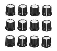 minkissy 12pcs Electric Guitar Volume and Tone Knobs Replacement Black Matte Finish with Scratch Resistant Coating for Bass and Electric Guitar Controls Conductive and Sturdy Design