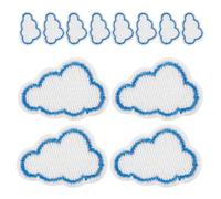 minkissy 12pcs Embroidered Iron-on Cloud Patches, Cloud Shape Fabric Appliques DIY Sewing Patch Set for Jackets Backpacks Clothes Embellishment