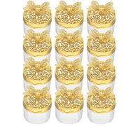 minkissy 12pcs European-style Wedding Favor Boxes Candy Packaging Boxes with Butterfly-shaped Lid round Plastic Elegant Romantic Versatile Accessory for Wedding Party
