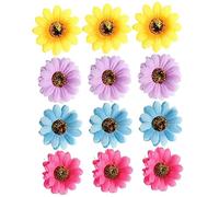 minkissy 12pcs Flower Hair Clip Set Barrette Flower Brooches Bobby Pins Perfect for Party Wedding Random Color