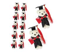 minkissy 12pcs Graduation Bear Plush Lightweight Stuffed Animals for Teens Cute Cartoon Design Graduation Season Gifts Party Supplies