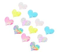 minkissy 12pcs Heart-shaped Glitter Hair Clips for Hair Clamp Sequins Iron Hairstyle Holder Suitable for School Reward and Christmas Random Color