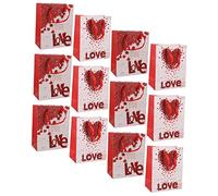 minkissy 12pcs Love Tote Bag Set Paper Party Bags for Birthday Set Decorative Bright for Parties Festivals Style