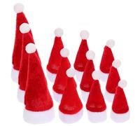 minkissy 12Pcs Mini Santa Hat Bottle Covers Christmas Ornaments for Wine Bottles Lovely Xmas Decor for Parties Tableware and DIY Projects Red Holiday Accessories