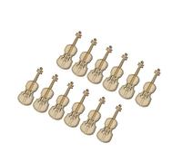 minkissy 12pcs Mini Wooden Violin Set, Small Miniature Violin Decor for Dollhouse Accessories, Micro Scene Music Instrument Model and Craft Christmas Decorations