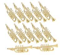 minkissy 12pcs Miniature Plastic Musical Instrument Ornaments for Christmas Tree DIY Wreath Decorations Reusable Trumpet and Alto Saxophone Models for Dollhouse and Holiday Crafting