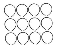 minkissy 12pcs Plain Plastic Diy Hair Bands for Women Black Headband Headwear Accessories No Teeth Headbands Fluffy
