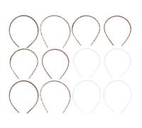 minkissy 12pcs Plastic Hair Headbands Set for Women, Plain and Toothed Design, Includes 0.5cm and 0.8cm Width Bands in 3 Colors, Lightweight Hair Accessories for Daily Use and Styling