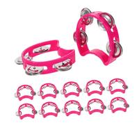 minkissy 12pcs Plastic Handheld Tambourine with Jingle Bells for Vibrant Sound Percussion Instrument for Early Music Education Group Activities Classroom Use and Party Entertainment