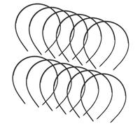 minkissy 12pcs Plastic Headbands Nonslip Teeth for Crafts DIY Headband Making Kit Black Plain Pack for Girls Women