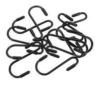 minkissy 12pcs S Shaped Heavy Duty Hanging Hook 2.4 Inch Iron PVC Black
