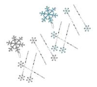 minkissy 12pcs Snowflake Rhinestone Hair Clip Hair Pins for Women Christmas Accessories Wedding