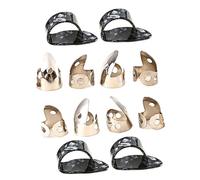 minkissy 12Pcs Stainless Steel Thumb Finger Pick Ring Set for Guitarists Adjustable Plectrum Rings Durable Picks for Acoustic Electric Guitar Practice for Musicians