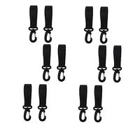 minkissy 12pcs Stroller Hooks for Bags Rotatable Hangers for Pram Convenient Shopping Diaper Bag Organizer Black Accessories for Parents
