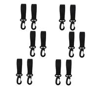 minkissy 12Pcs Stroller Hooks Pushchair Hangers for Shopping Bags Nursery Bag Hanging Rotatable Non-Slip Polyester Clips
