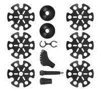 minkissy 12pcs Trekking Pole Accessories Set Tungsten Steel Tips, Rubber Mud Baskets, Large Foot Covers Snow Baskets, Compatible Replacement Caps for Hiking and Walking Sticks in Mud