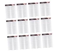 minkissy 12PCS Waterproof Eyebrow Stickers Temporary Brow Stickers for Makeup Fake Eyebrow Transfers for Skin Types Easy Application for Everyday Use