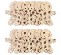 minkissy 12pcs Wooden Cross Stitch Tags for DIY Crafts 10x8.3cm Handmade Embroidery Ornaments with Hole, Blank Wood Sheets for Needlework and Christmas Decorations