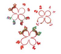 minkissy 12pcs Xmas Headdresses Christmas Headband Lightweight Hair Hoops for Boys Holiday Party Photo Props with Santa Snowman Reindeer Antlers Design